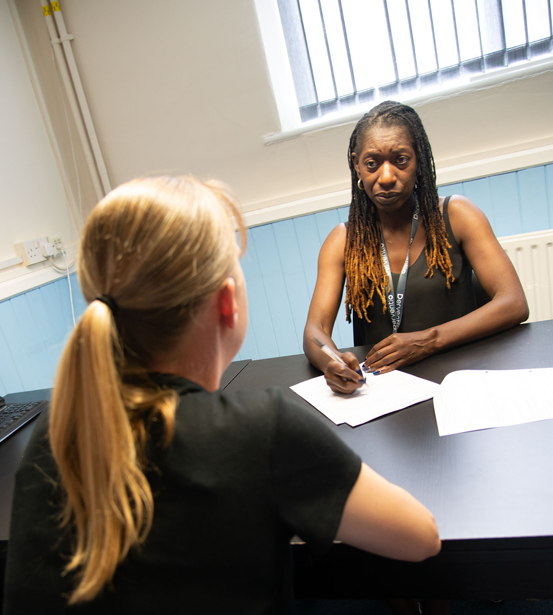 A housing interview in Derventio's offices