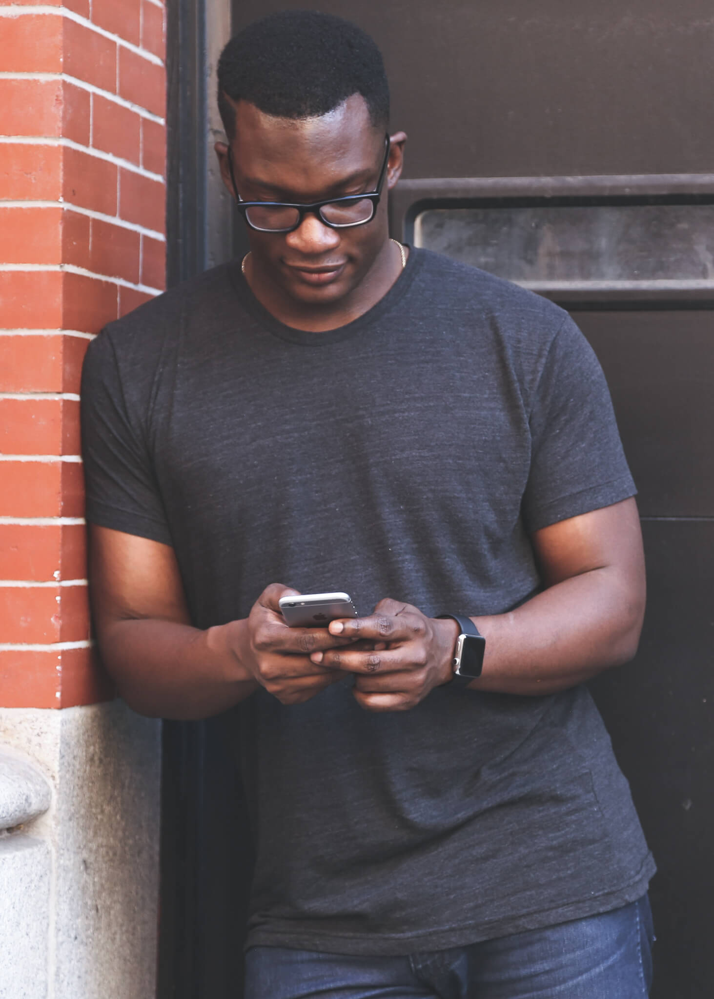 A Derventio resident sending a text message